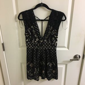NWT Free People Black Lace Dress